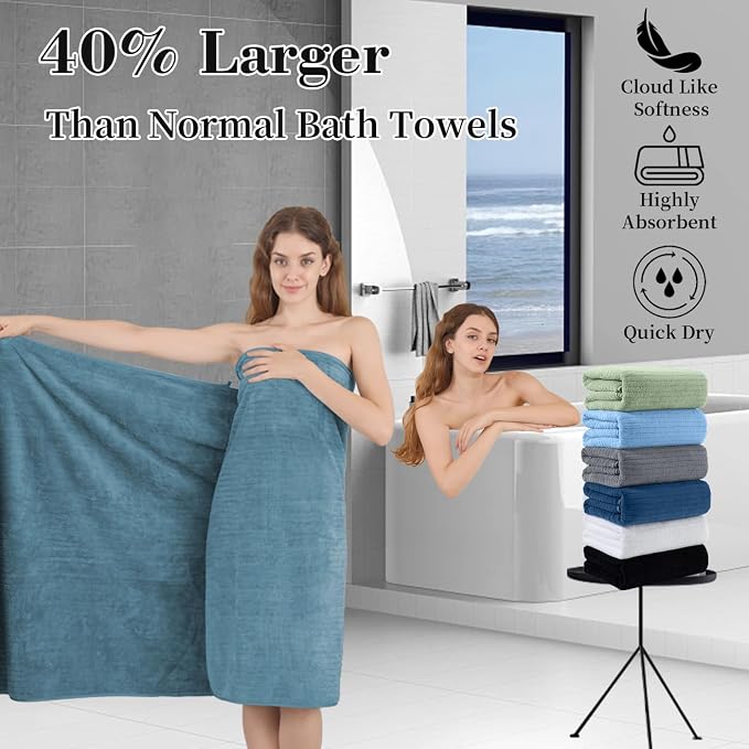 Extra Large Bath Sheet Set of 4, Ultra Soft Fluffy Towel, 35”x 70”Oversized - Image 2
