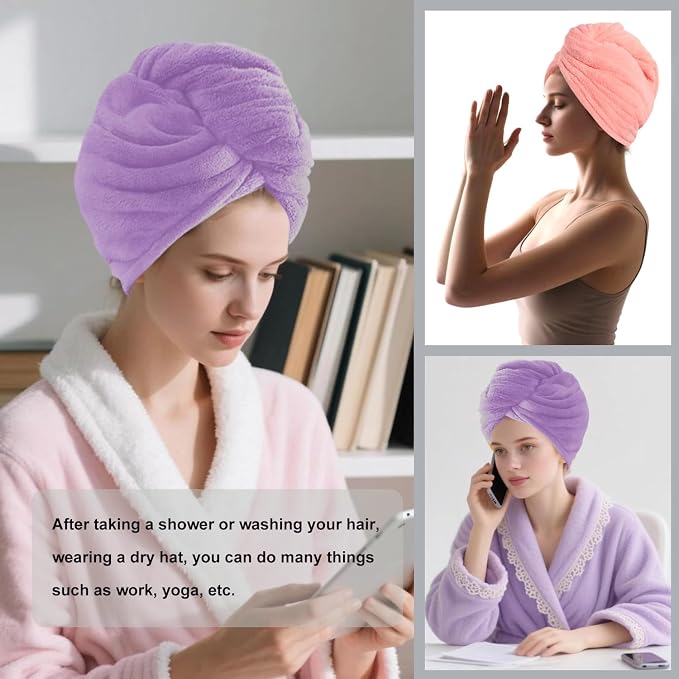 Microfiber Hair Drying Towel Wrap - Image 4