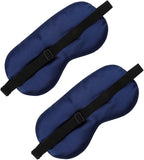 2 PCS Deep Blue Satin Sleep Masks, Adjustable Silk Eye Mask - Image 3