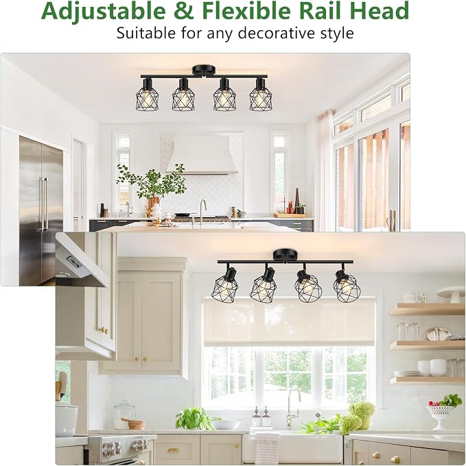 Baocuz 4-Lights Semi Flush Mount Ceiling Light, Adjustable Multi-Directional - Image 5