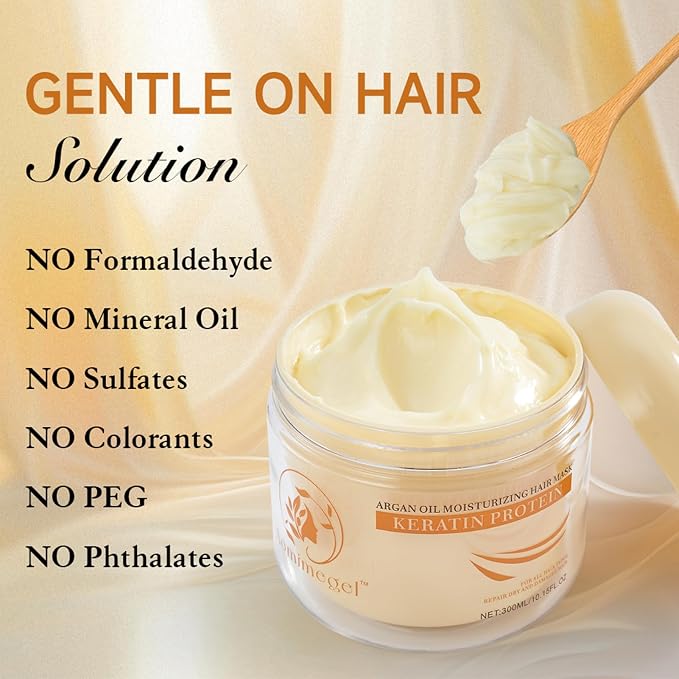 Collagen Hair Mask, Deep Repair Conditioning Argan Oil Hair Mask - Image 4