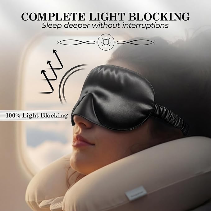 SLEEP SANCTUARY 100% Pure Mulberry Silk Sleep Mask - Image 3