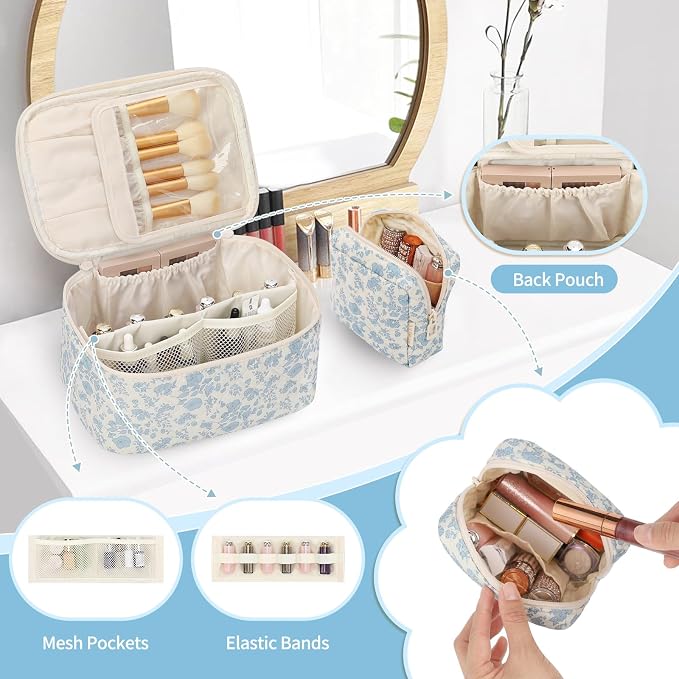 OCHEAL Makeup Bag Set, Portable Travel Makeup Bags Cosmetic Organizer Bag - Image 3