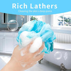 FARMOGA Bath Loofah Sponge Back Scrubber Shower Sponge Soft Mesh Exfoliator - Image 8