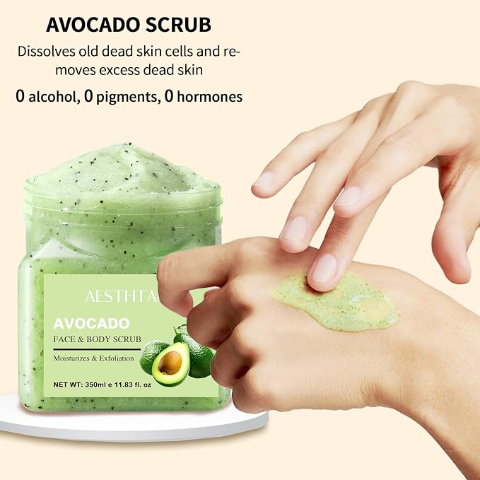 Avocado Body Scrub &Avocado Face & Body ScrubMoisturizing and Exfoliating Body - Image 6