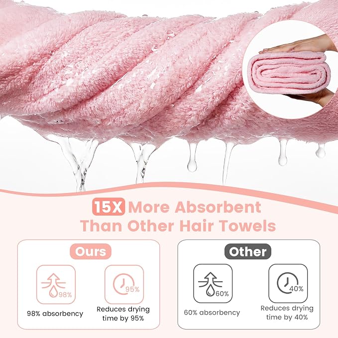 3 Pack Microfiber Hair Towel Wrap - Image 5