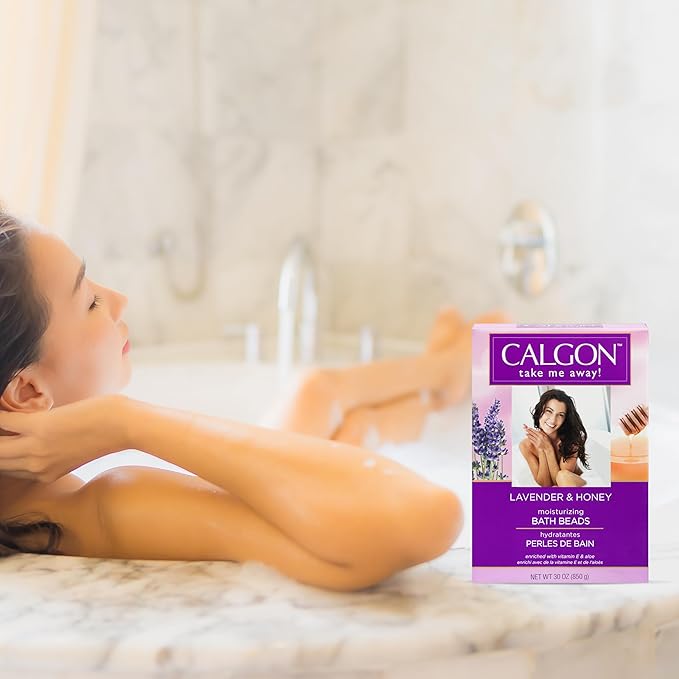 Calgon Ultra-Moisturizing Bath Beads, Lavender & Honey, 30 oz - Image 6