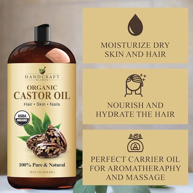 Handcraft Blends Organic Castor Oil 28 Fl Oz | 100% Pure and Natural | Premium - Image 6