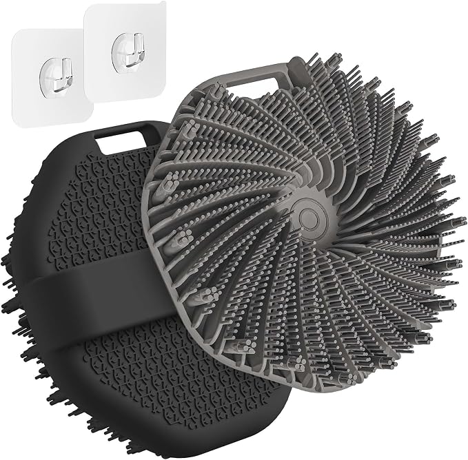 ManmiHealth 2 PCS Silicone Body Scrubber Shower Brush, Upgrade by ManmiHealth