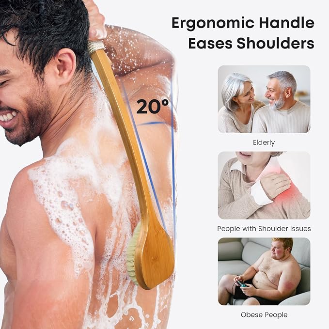eaxun Bamboo Back Scrubber - Image 4