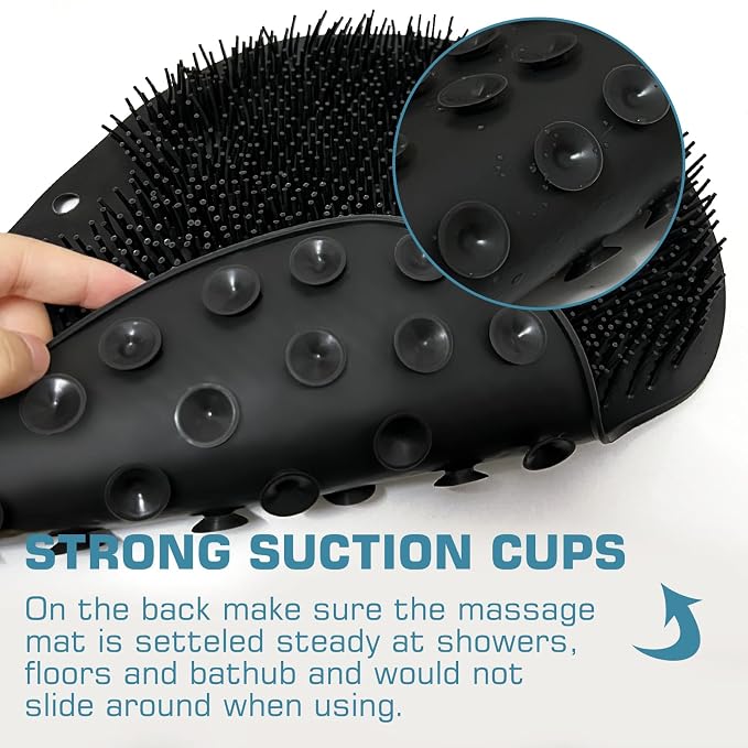 Shower Foot Scrubber Mat Back Washer Back Exfoliating Bath Wash Pad Wall - Image 5