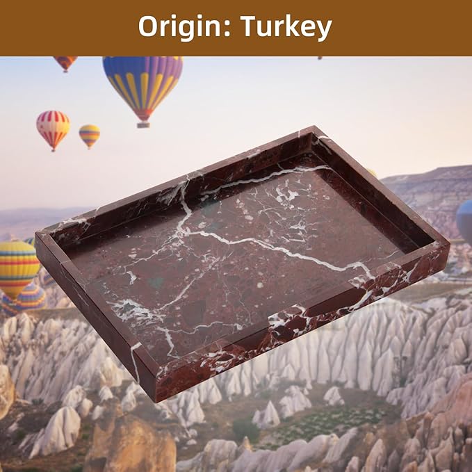 Marble Bathroom Vanity Tray, Natural Luxury Vanity Home Kitchen Bathroom Table - Image 4