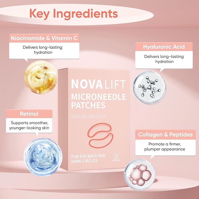 MicroGlow Eye Patches, Under Eye Patchs Hyaluronic Acid Eye Mask - Image 3