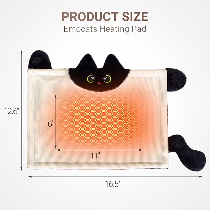 Cute Cat Shape Heating Pad for Period Cramps & Menstrual Pain Relief, 5V 2A USB - Image 6