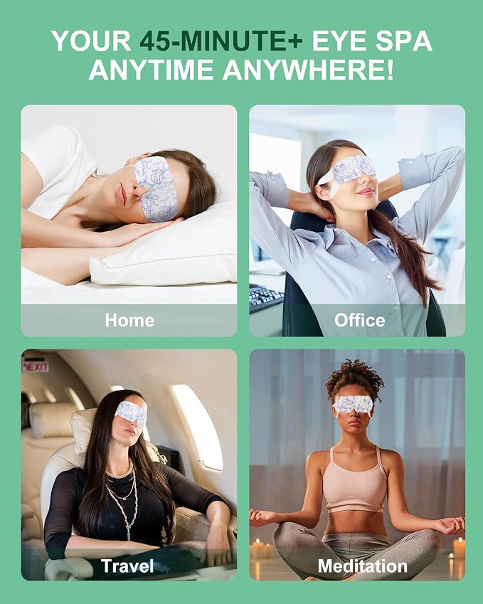 Heated Eye Mask Disposable 24 Pack, 46+ Min Self Heating Steam Eye Mask - Image 7