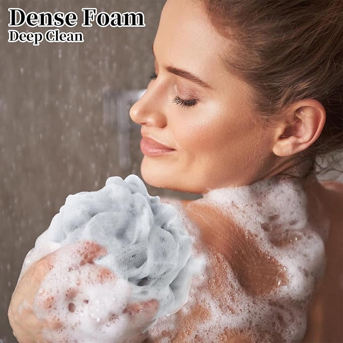 BCKENEY Bath Loofah Shower Sponge Body Back Scrubber Soft Mesh Shower Puffs - Image 5