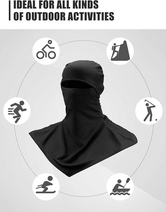 SATINIOR 3 Piece Balaclava Face Cover Sun Protection Neck Cover Summer - Image 3