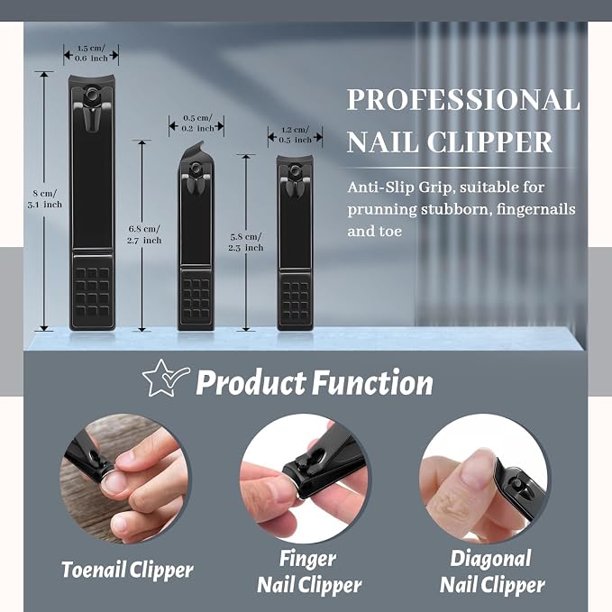 Manicure Set Nail Clipper Kit Pedicure Manicure Kit 12 In 1 Professional - Image 3