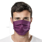 CSD Colo 30 Pcs Purple Disposable Face Masks, 3 Ply Adult Mask - Image 8