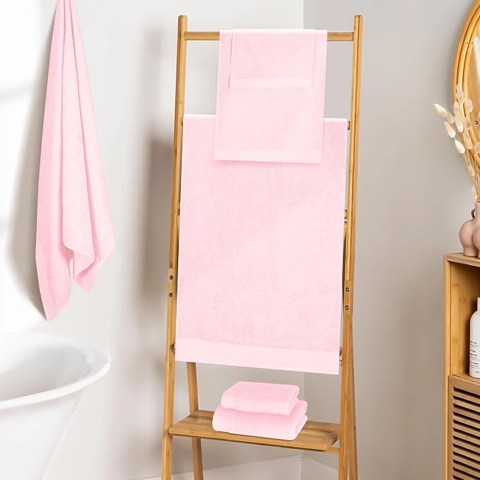Ultra Soft 6 Pack Cotton Towel Set, Contains 2 Bath Towels 28x55 inch, 2 Hand - Image 3