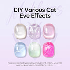 Modelones Cat Eye Gel Nail Polish, 6 Colors Glitter Summer Pink Blue Green Blue - Image 7