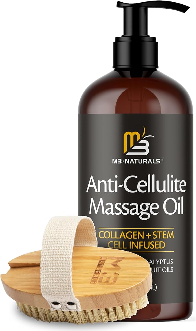 Anti Cellulite Massage Oil and Firm Dry Brush Kit | Collagen & Stem Cell Skin - Image 2