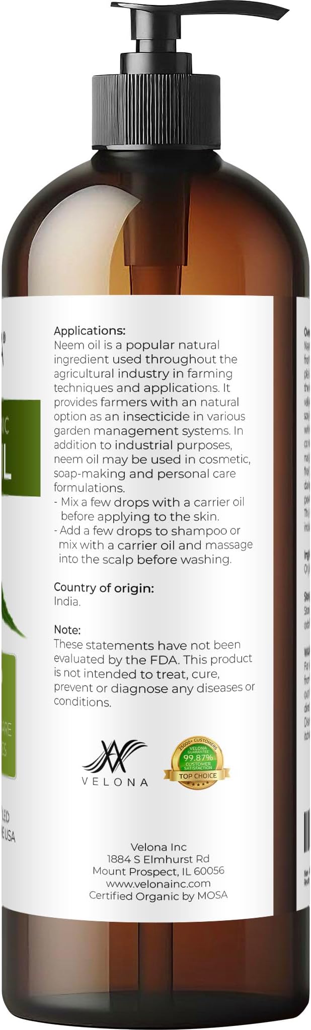 velona Neem Oil USDA Certified Organic - Image 5