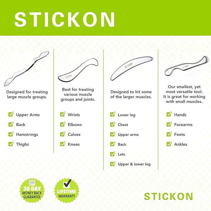 STICKON Stainless Steel Gua Sha Scraping Massage Tool Set IASTM Tools Great - Image 2