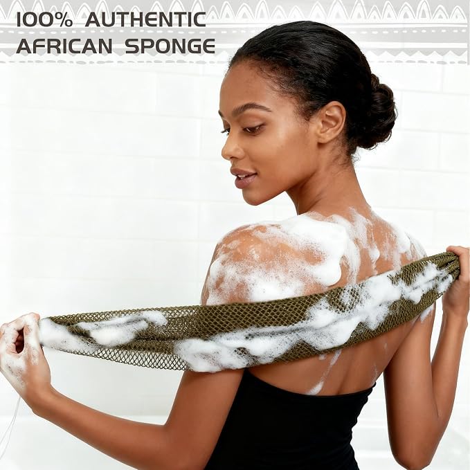 SPMKTBOZAI African Net Sponge Authentic, Loofah Exfoliating Body Scrubber Bath - Image 7