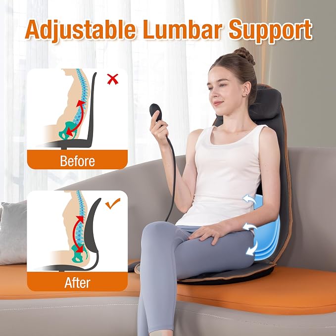 SLOTHMORE Heated Back Massager for Chair, Vibrating Massage Cushion - Image 4
