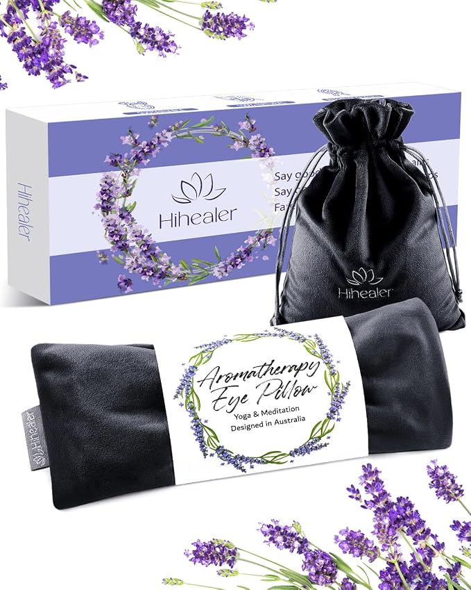 Lavender Eye Pillow for Relaxation, Sleep – Weighted Eye Mask for Headache by HIhealer