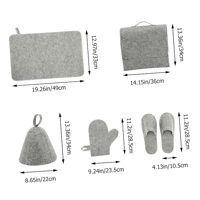 MERRYHAPY 1set Felt Sauna Hat Thick Water Absorbent Sauna Gloves Comfortable - Image 5