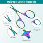 Lermende Cuticle Scissors Extra Fine Curved, Portable Stainless Steel Manicure - Image 2