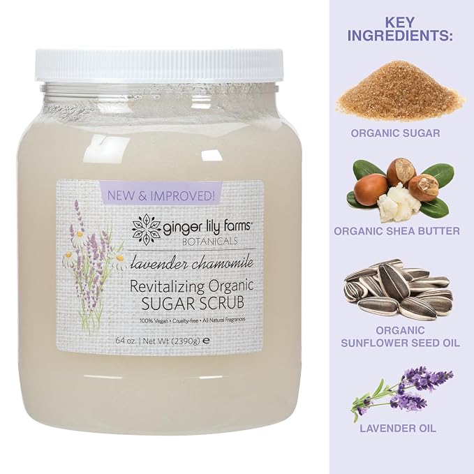 Ginger Lily Farms Botanicals Revitalizing Organic Sugar Scrub, All-Natural Skin - Image 4
