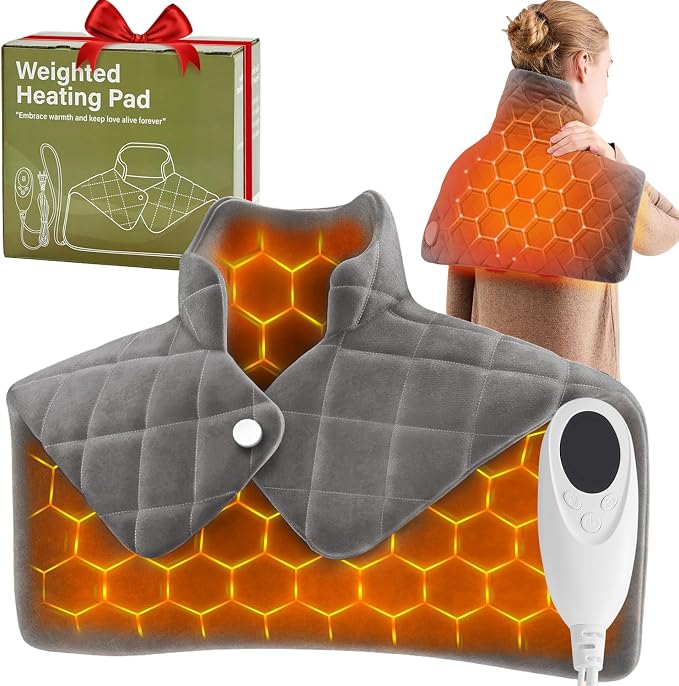 Weighted Heating Pad for Neck Shoulders and Back, Mothers Day Gifts for Mom by OCTROT