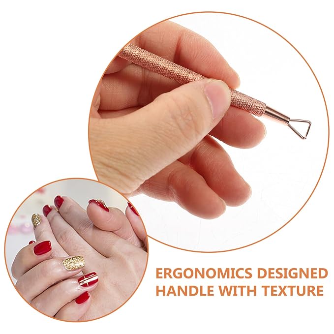 Beavorty Triangle Stainless Steel Cuticle Pusher Gel Remover Tool 4-Pcs Nail - Image 3