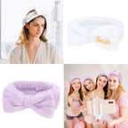 CIEHER 8 Pack White & Purple Spa Headband - Image 8