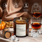 Bourbon Whiskey Scented Candle for Home, Natural Soy Wax Aromatherapy Non Toxic - Image 2