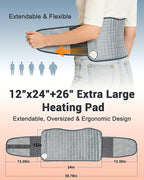Heating Pad for Back Pain Relief, 4 Timers & 6 Temperatures, Auto Shut-Off - Image 4