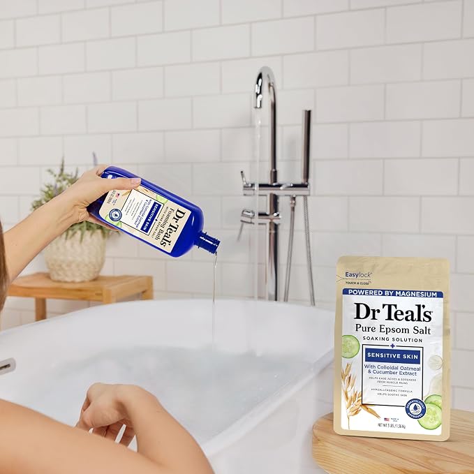 Dr Teal's Foaming Bath with Pure Epsom Salt, Sensitive Skin with Colloidal - Image 5