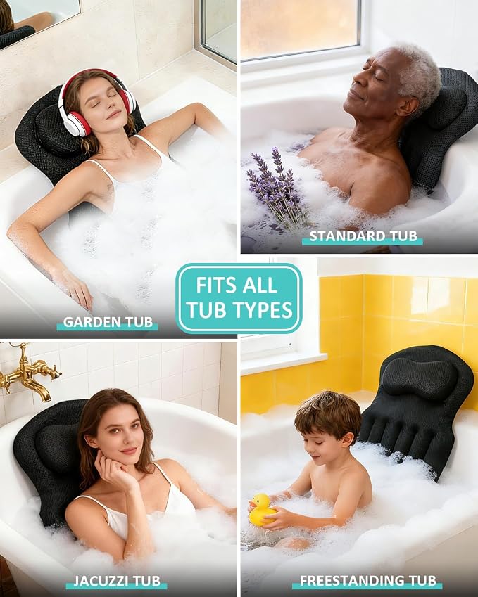 Full Body Bath Pillow for Bathtub, 5D Thick Tub Pillow for Bathtub - Image 6