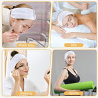 SINLAND Spa Headband for Women Ultra Soft Adjustable Makeup Hair Band - Image 4