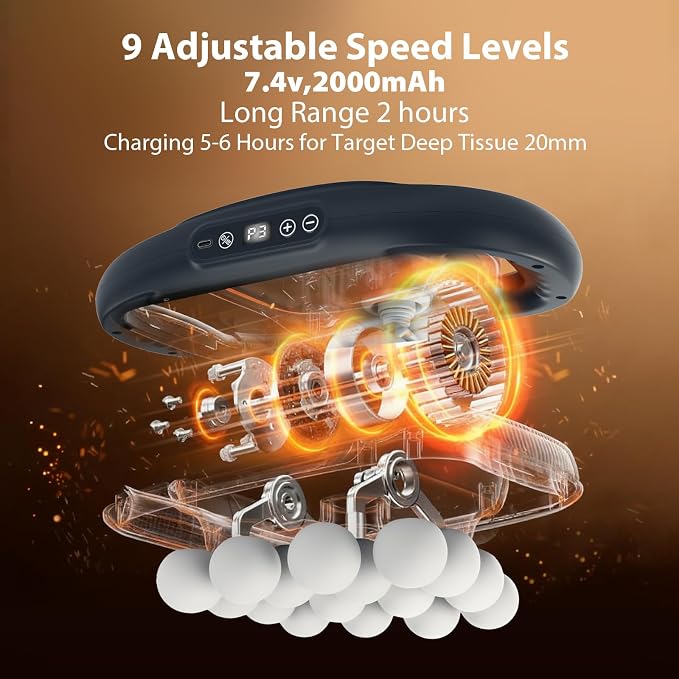 16 Head Massage Gun, Deep Tissue Percussion Massager - Image 3