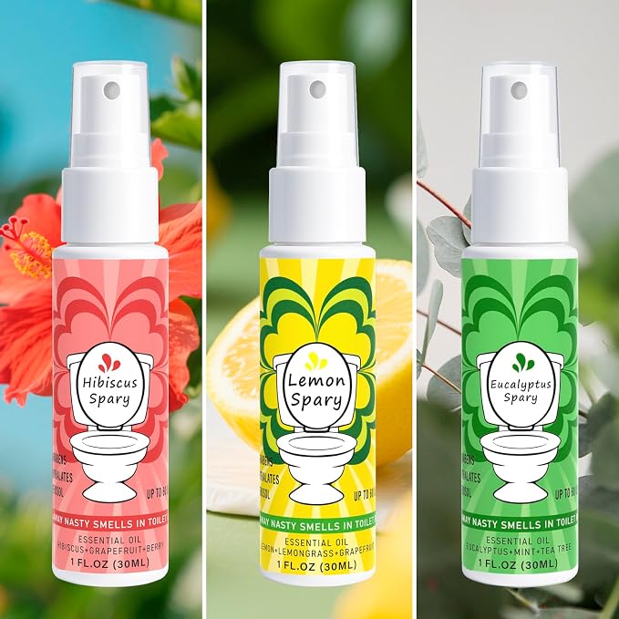 Toilet Spray for Poop 3 Pack, Travel Size Variety, Bathroom Odor Eliminator - Image 2