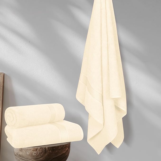 Elvana Home Cotton 2 Pack Oversized Bath Towel Set 28x55 inches, Large Bath - Image 4