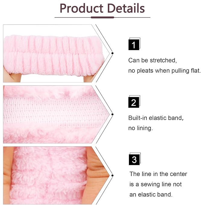 VELSCRUN Spa Headband, Makeup Face Wash Skincare Headbands, Stuff - Image 8