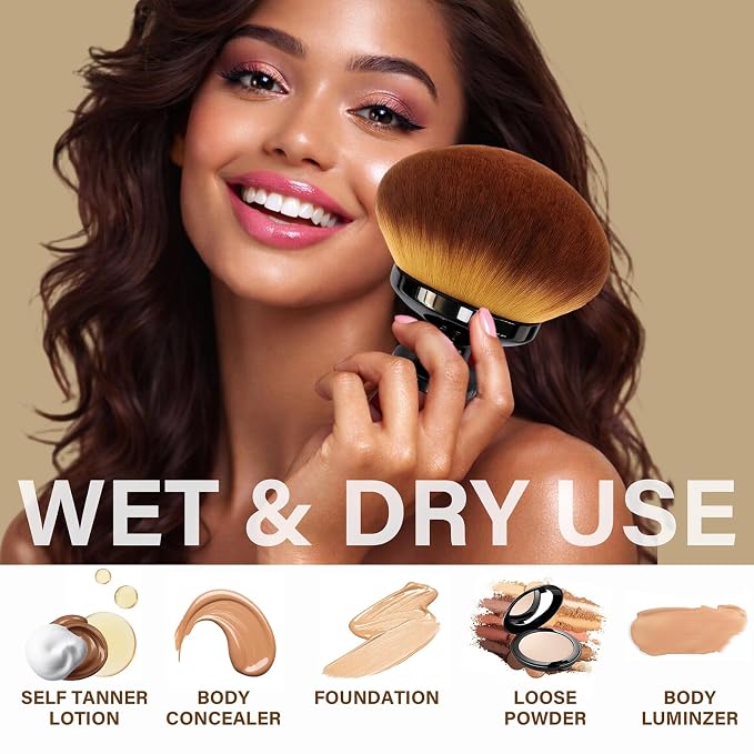 Extra Large Body Makeup Brush For Self Tanner, Leg Makeup &Bronzer Blend - Image 4