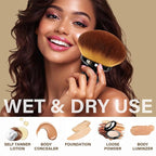 Extra Large Body Makeup Brush For Self Tanner, Leg Makeup &Bronzer Blend - Image 4