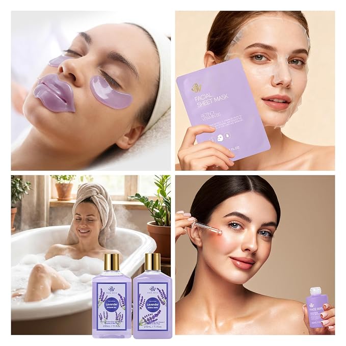25 Pcs Mother's Day Gift, Lavender Bath & Body Gift Basket Set - Image 4