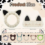 6-pack Animal Headbands Soft Coral Fleece Hair Band - Image 2